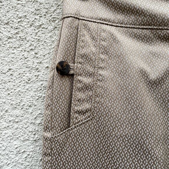 Talbots Jacquard Diamond Slacks 6P Gold Tan Ivory White - Picture 3 of 9